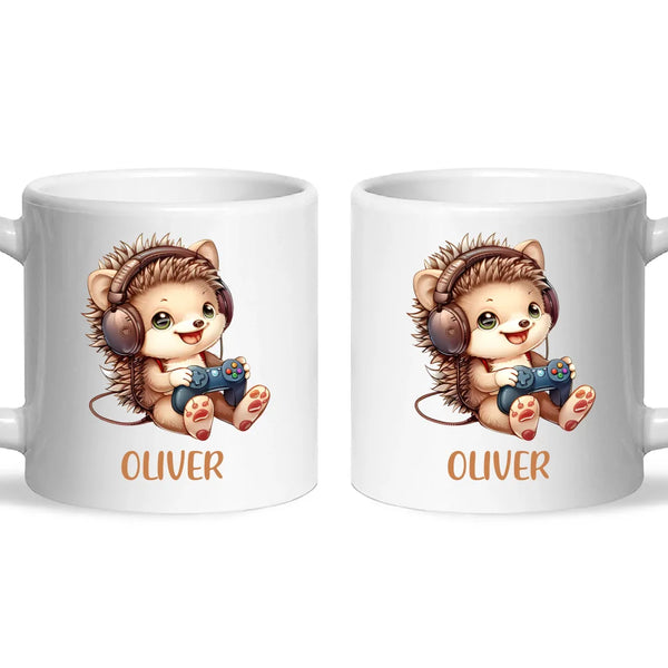 Gamer Hedgehog Fun - Personalised Kids Mug