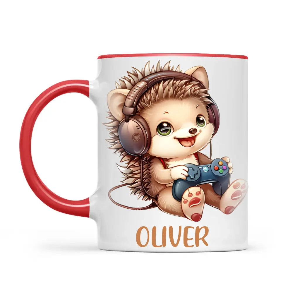 Gamer Hedgehog Fun - Personalised Kids Mug