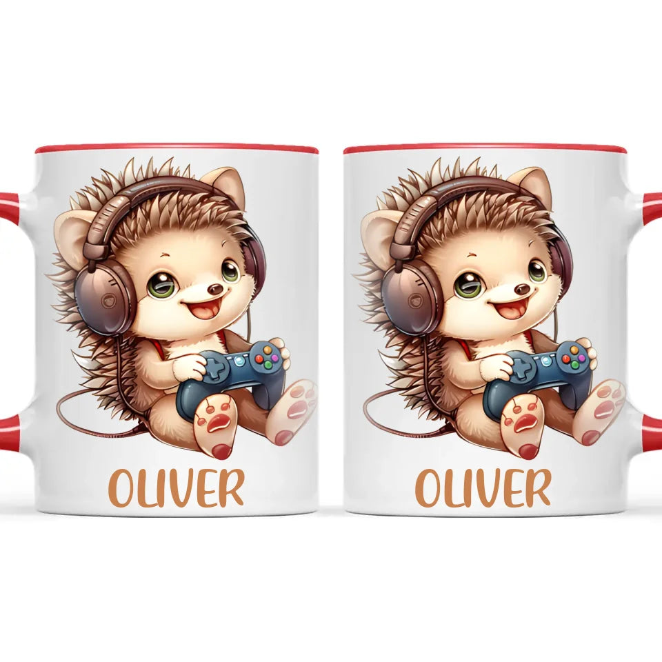 Gamer Hedgehog Fun - Personalised Kids Mug