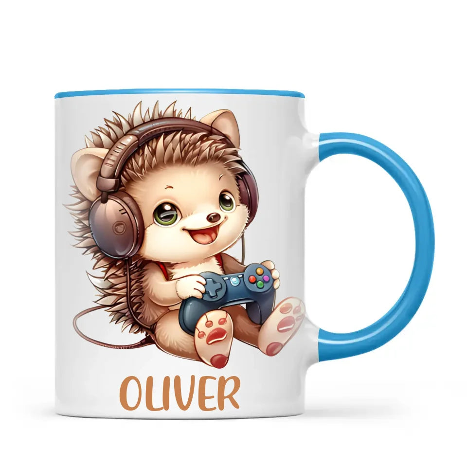 Gamer Hedgehog Fun - Personalised Kids Mug