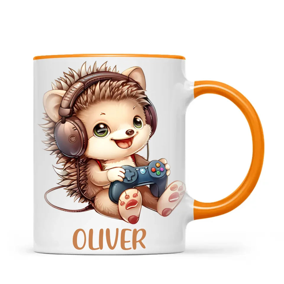 Gamer Hedgehog Fun - Personalised Kids Mug