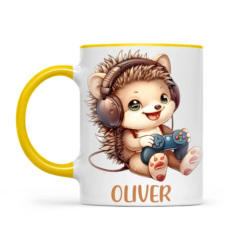 Gamer Hedgehog Fun - Personalised Kids Mug