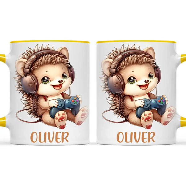 Gamer Hedgehog Fun - Personalised Kids Mug