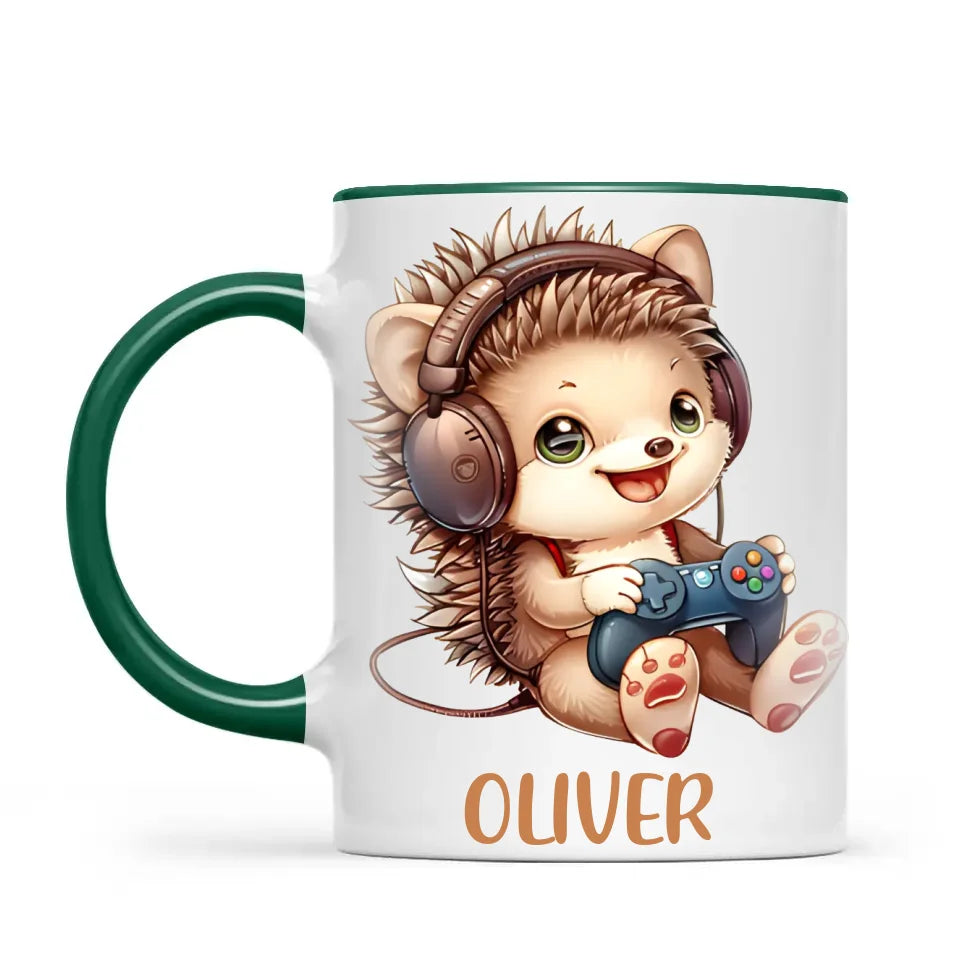 Gamer Hedgehog Fun - Personalised Kids Mug