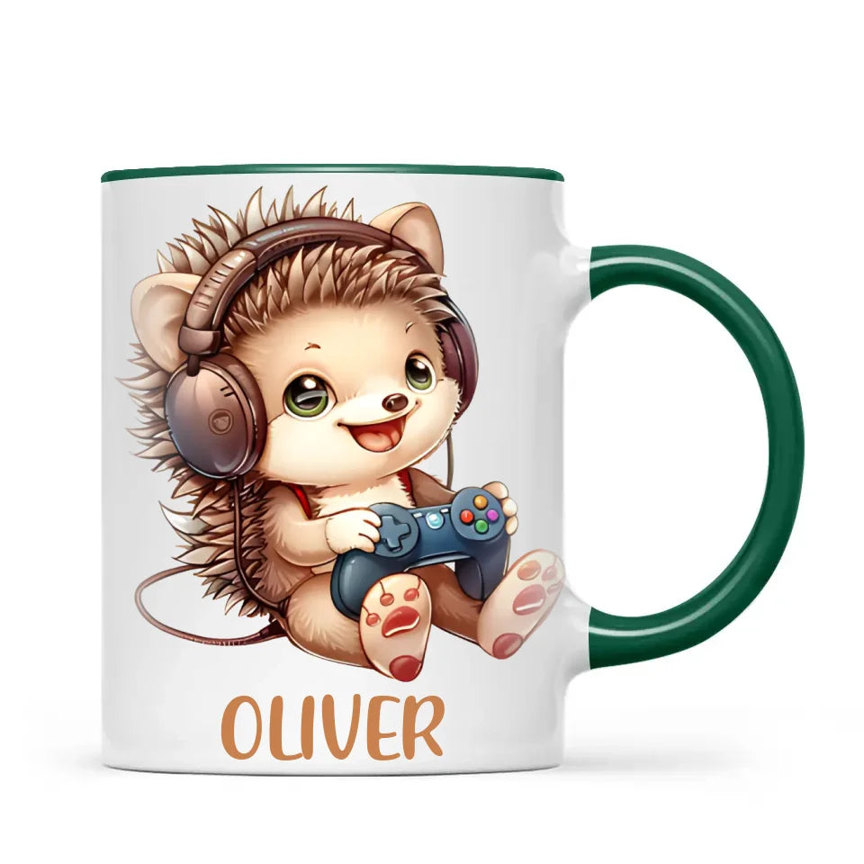 Gamer Hedgehog Fun - Personalised Kids Mug