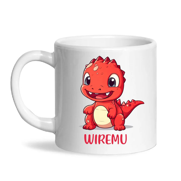 Joyful Red Dino - Personalised Kids Mug