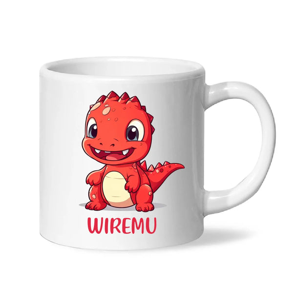 Joyful Red Dino - Personalised Kids Mug