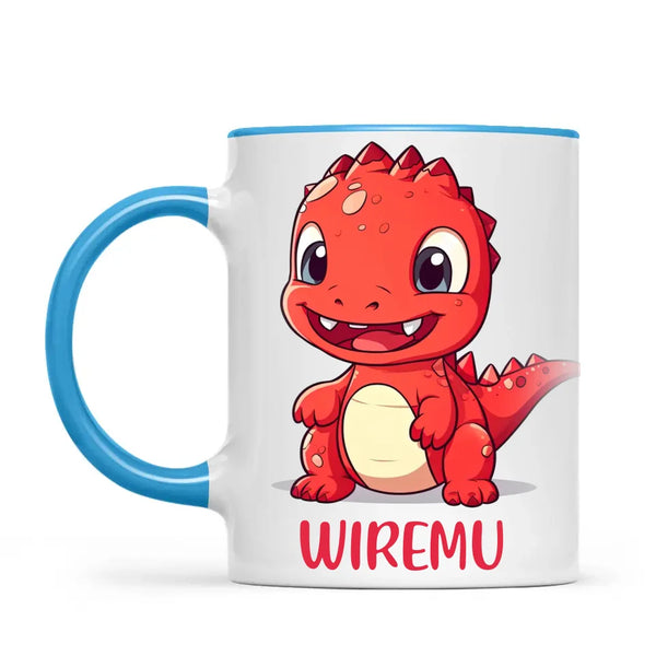 Joyful Red Dino - Personalised Kids Mug