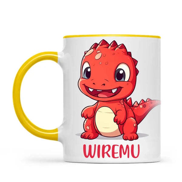 Joyful Red Dino - Personalised Kids Mug