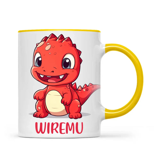 Joyful Red Dino - Personalised Kids Mug