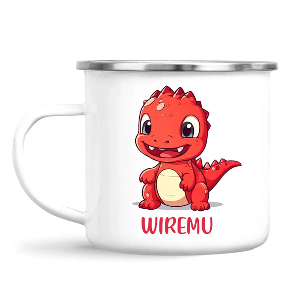 Joyful Red Dino - Personalised Kids Mug