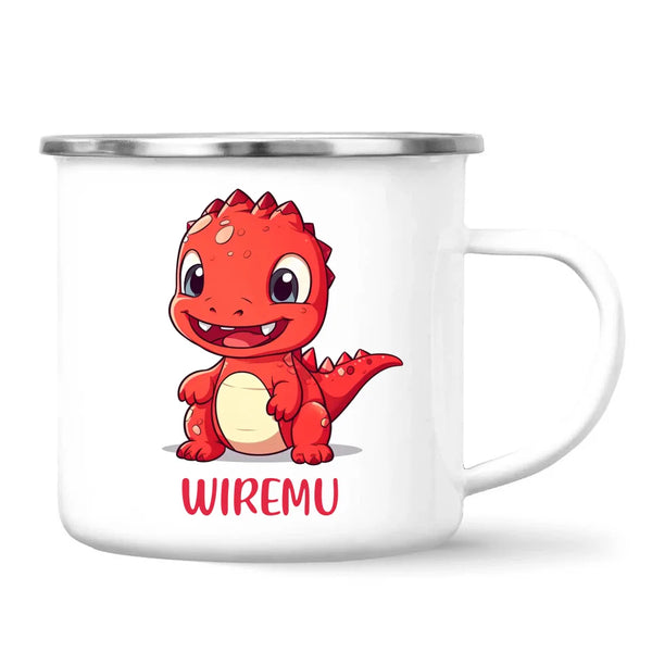 Joyful Red Dino - Personalised Kids Mug