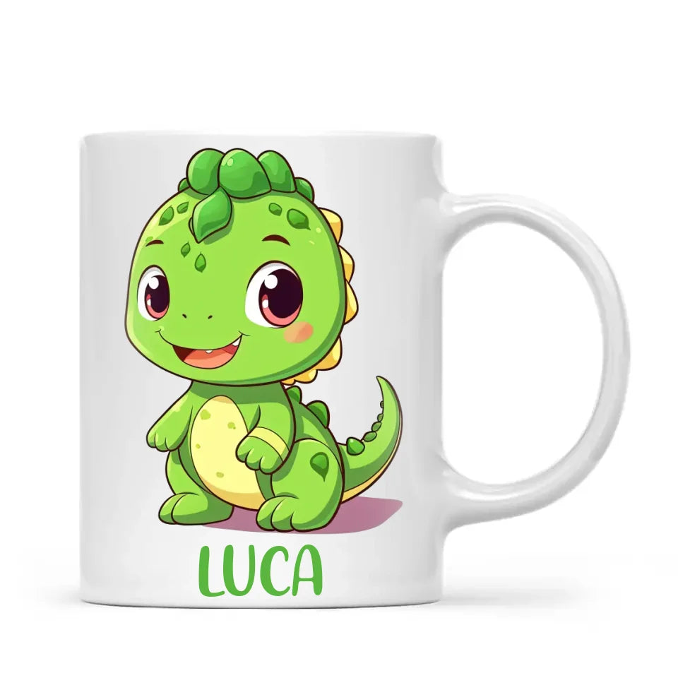 Green Dino Pal - Personalised Kids Mug