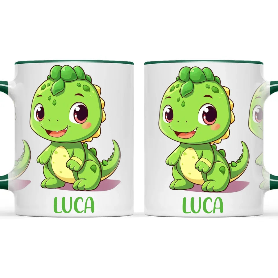 Green Dino Pal - Personalised Kids Mug