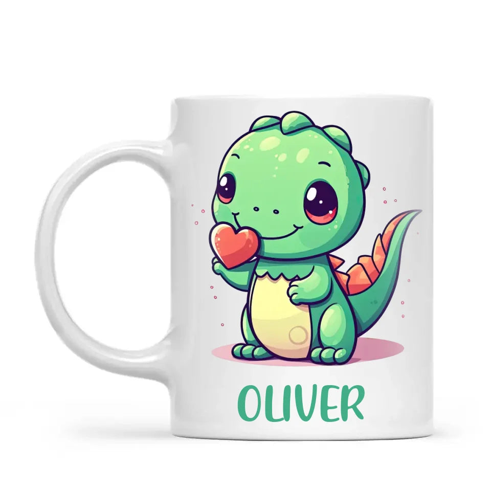 Green Dino Buddy - Personalised Kids Mug