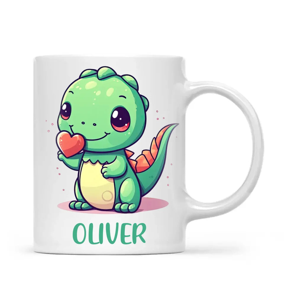 Green Dino Buddy - Personalised Kids Mug