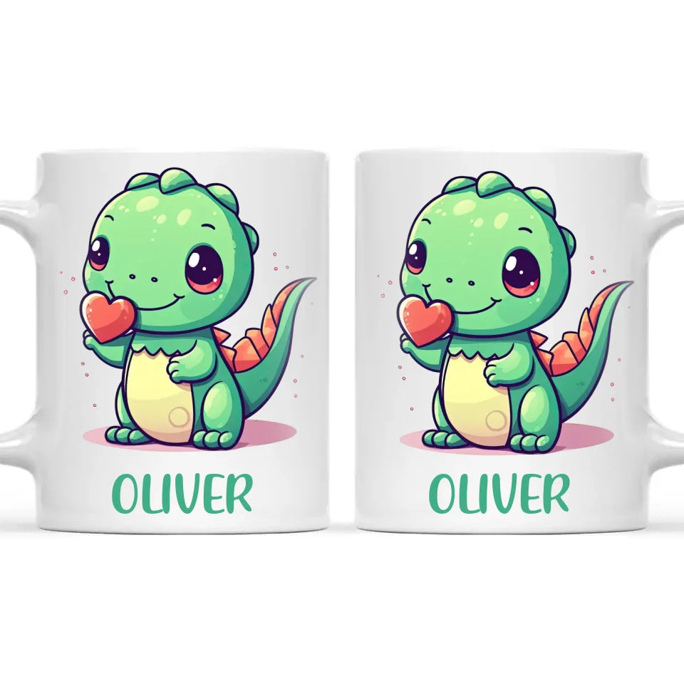 Green Dino Buddy - Personalised Kids Mug