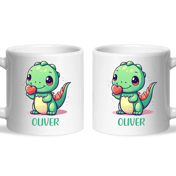 Green Dino Buddy - Personalised Kids Mug