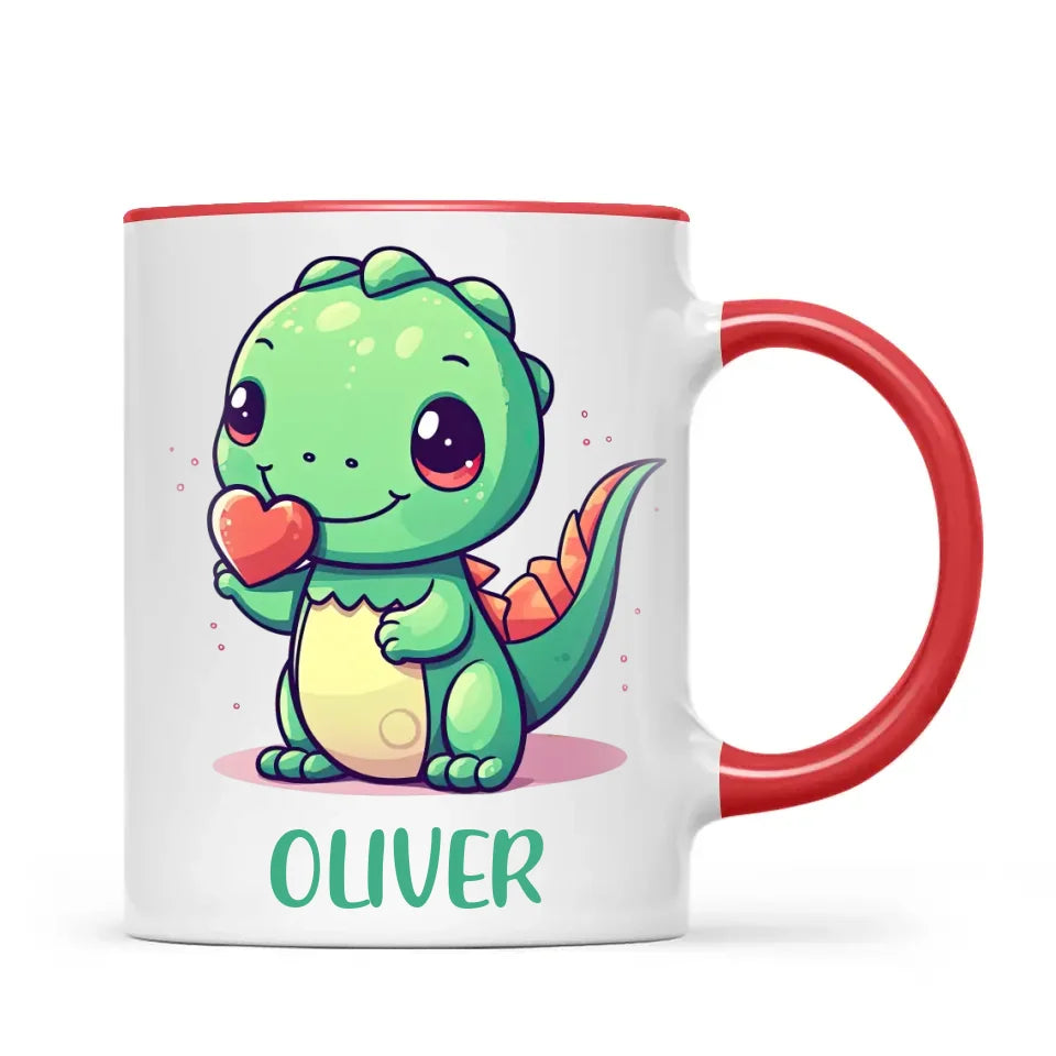 Green Dino Buddy - Personalised Kids Mug