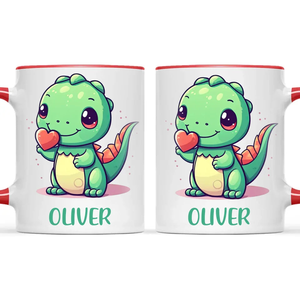 Green Dino Buddy - Personalised Kids Mug