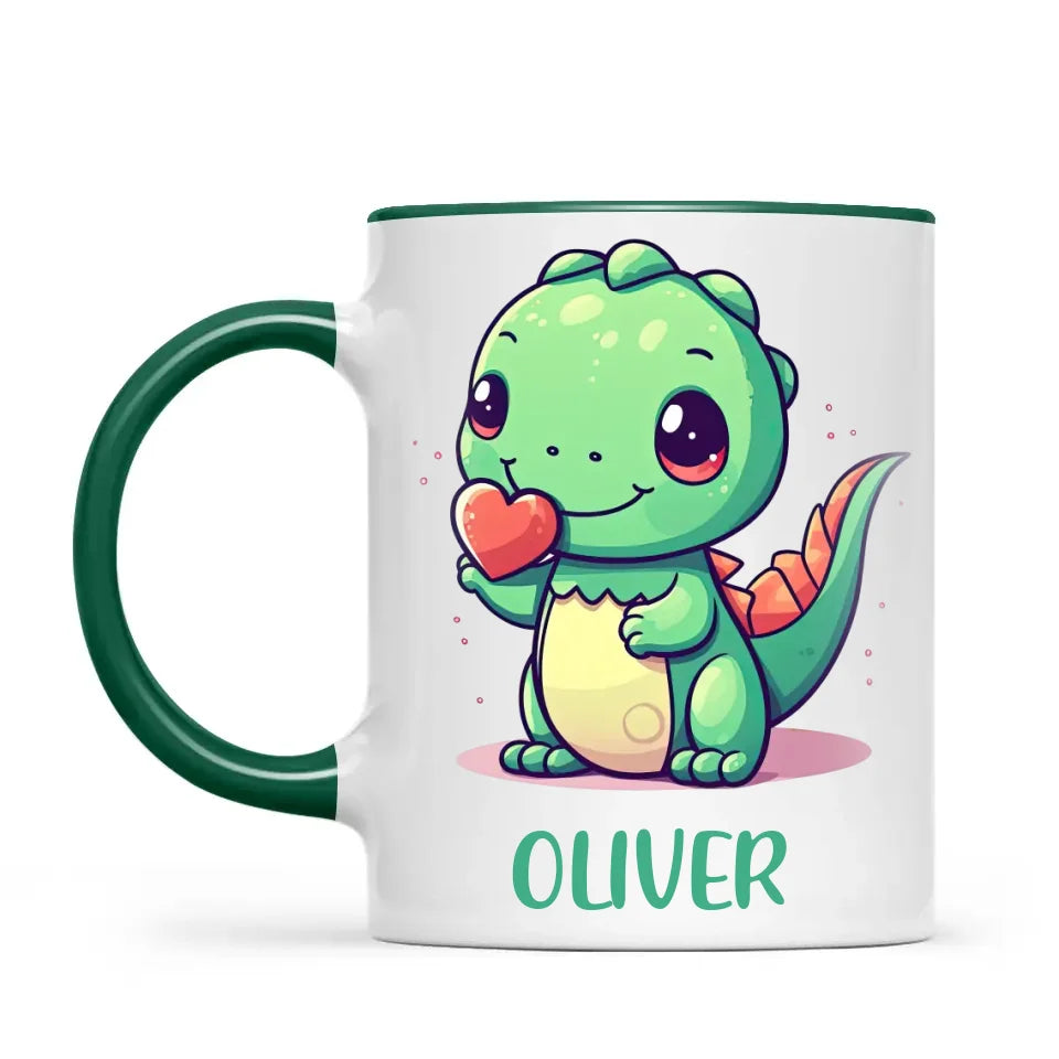 Green Dino Buddy - Personalised Kids Mug