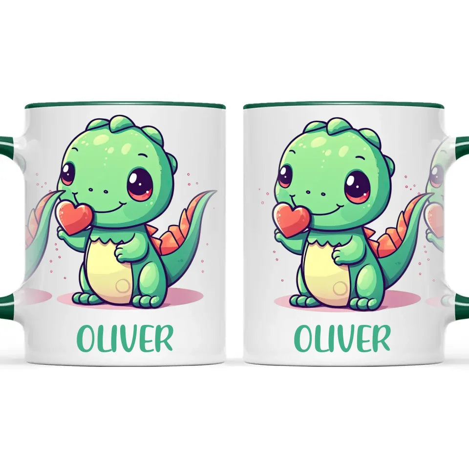 Green Dino Buddy - Personalised Kids Mug