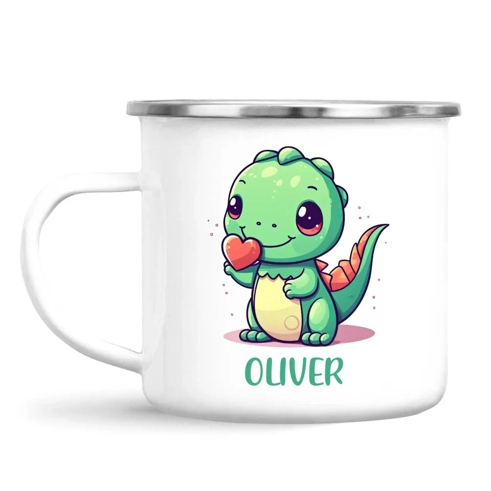 Green Dino Buddy - Personalised Kids Mug