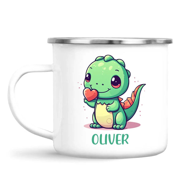 Green Dino Buddy - Personalised Kids Mug