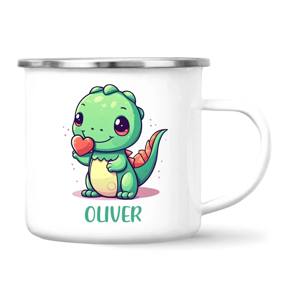 Green Dino Buddy - Personalised Kids Mug