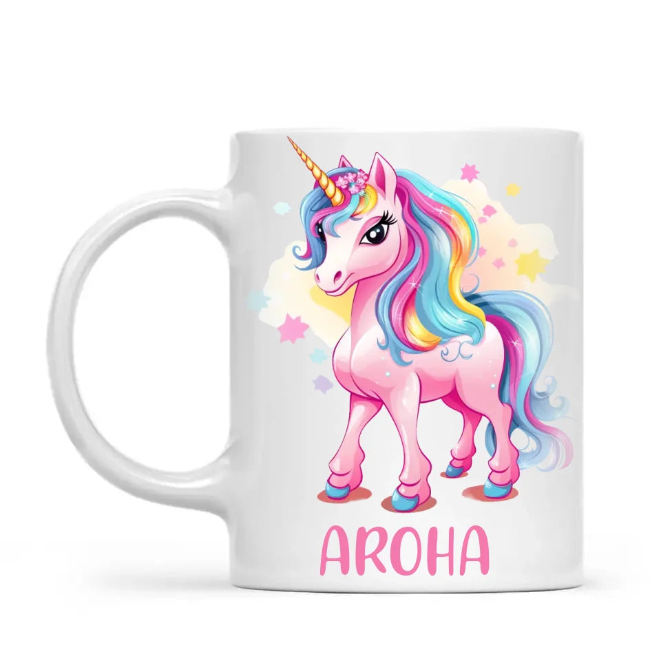 Rainbow Unicorn Love - Personalised Kids Mug