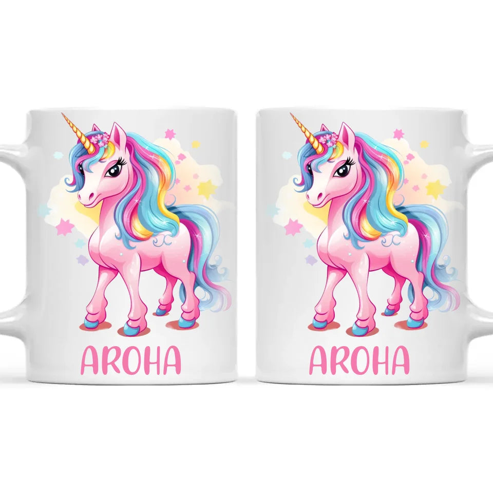 Rainbow Unicorn Love - Personalised Kids Mug