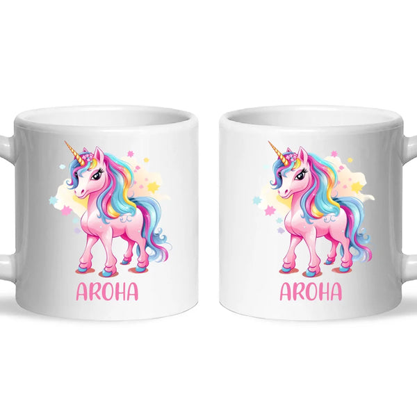 Rainbow Unicorn Love - Personalised Kids Mug