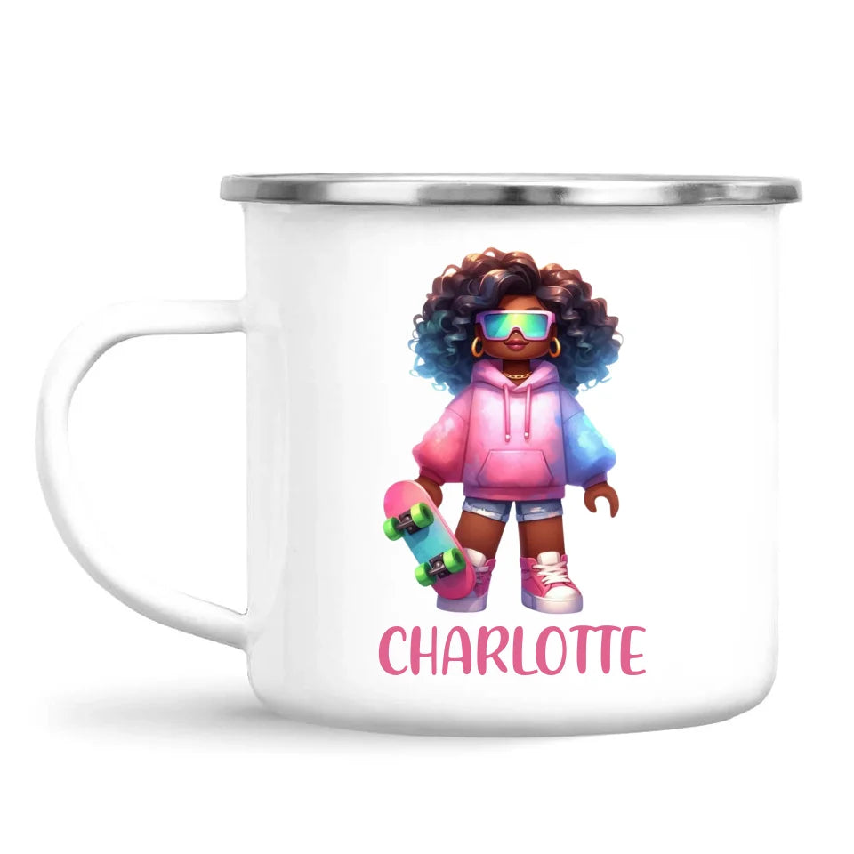 Cool Skater Girl - Personalised Kids Mug