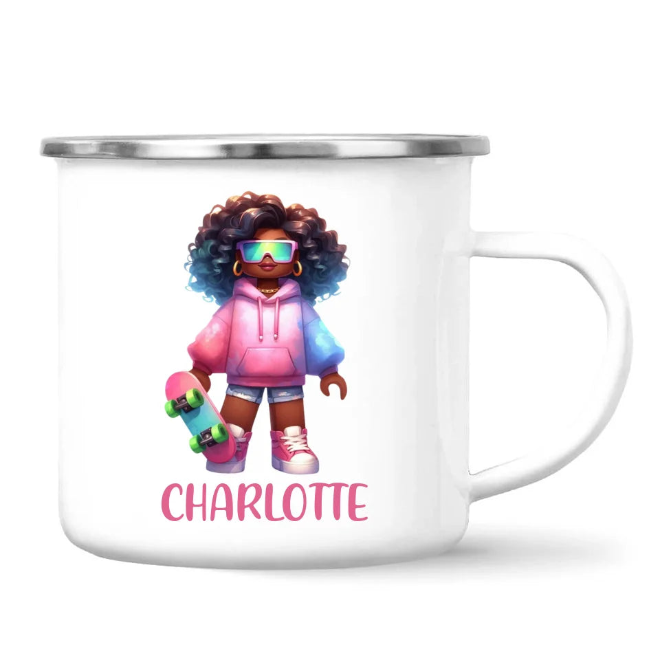 Cool Skater Girl - Personalised Kids Mug