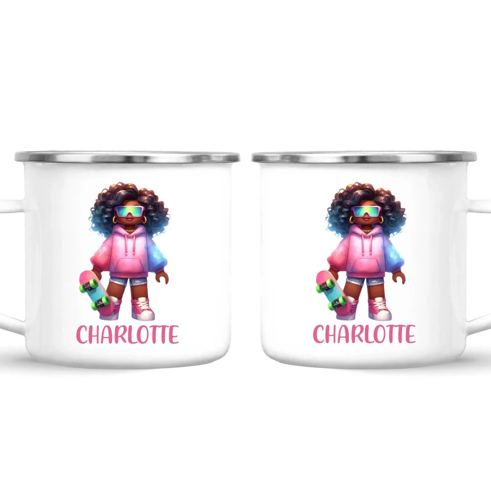 Cool Skater Girl - Personalised Kids Mug