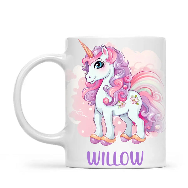 Personalised Unicorn Cup - Custom Kids Name Mug - Pastel Unicorn Gift for Girls - 11oz, 6oz or Enamel - Made in NZ