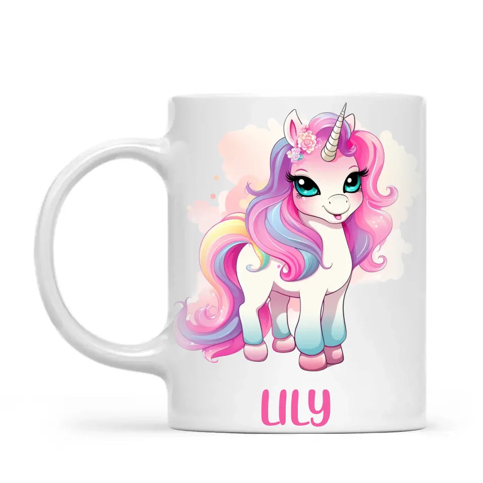 Rainbow Unicorn Delight - Personalised Kids Mug