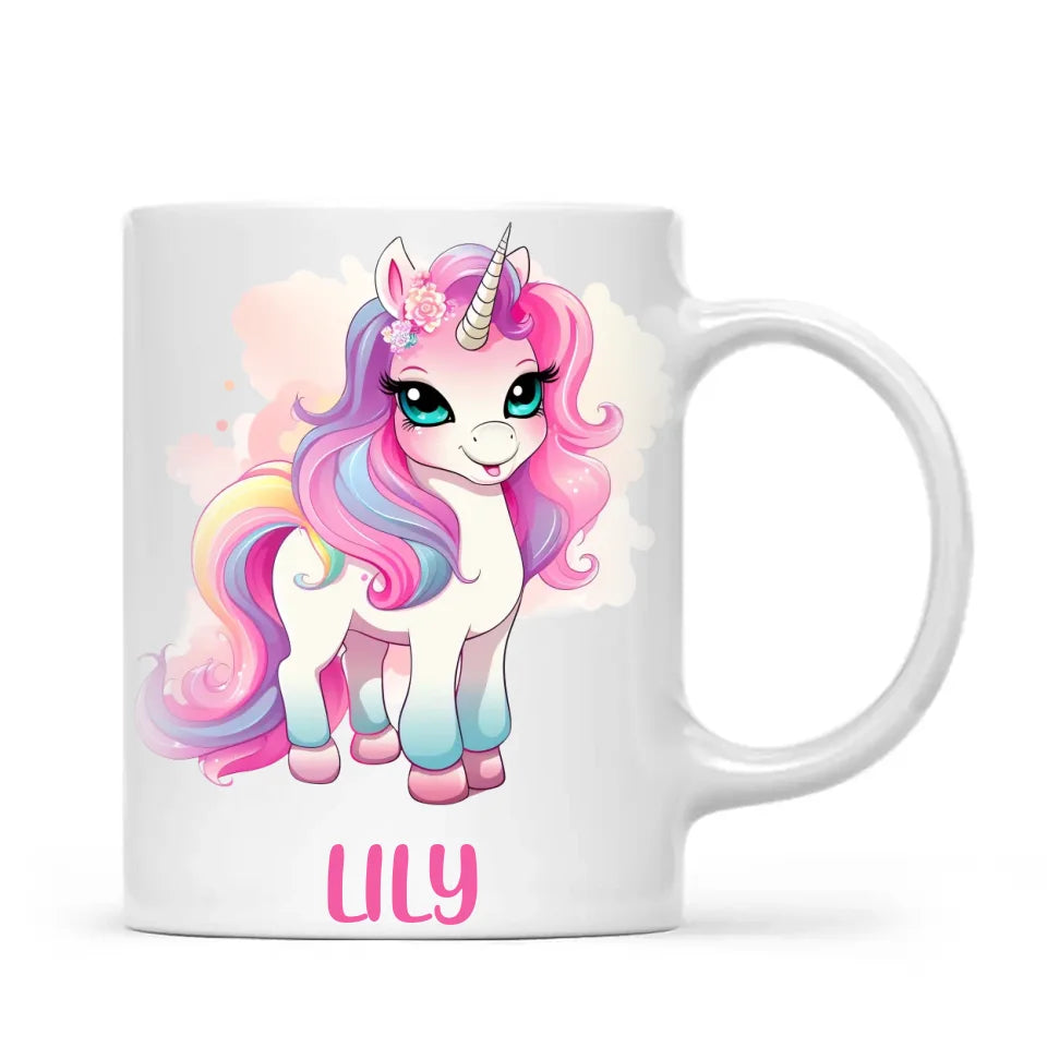 Rainbow Unicorn Delight - Personalised Kids Mug