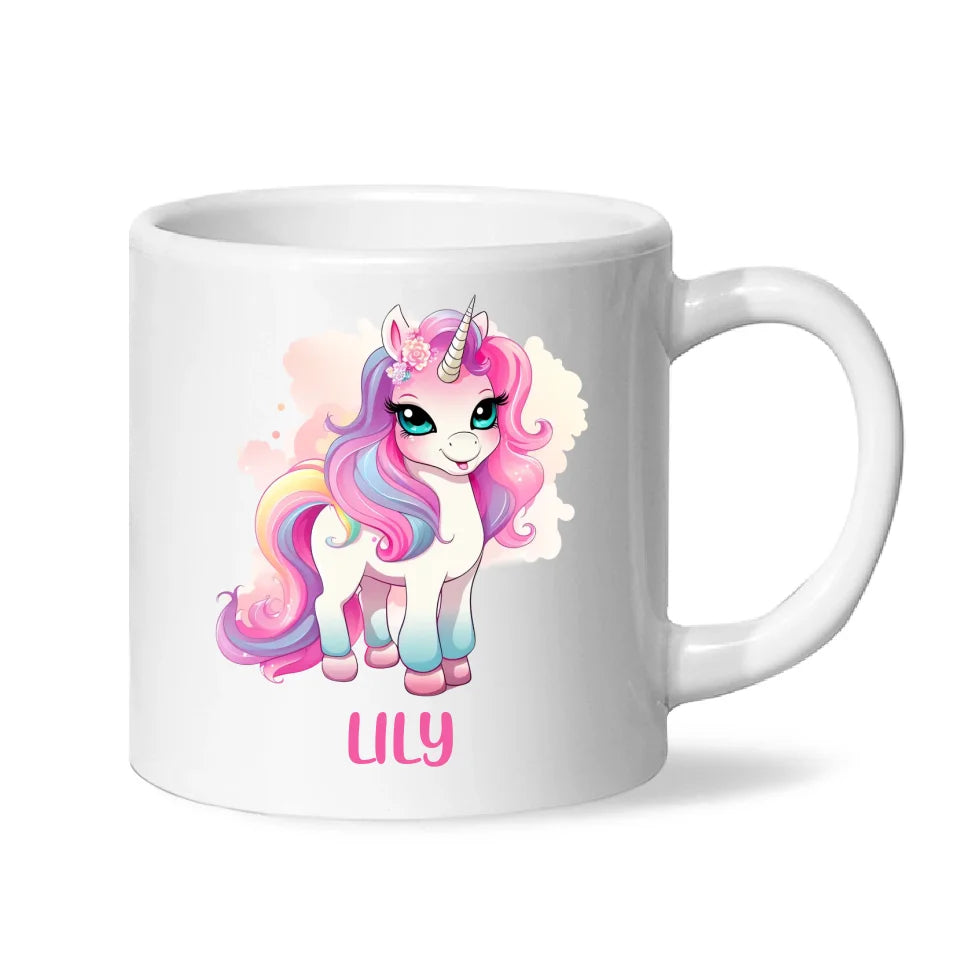 Rainbow Unicorn Delight - Personalised Kids Mug