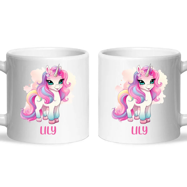 Rainbow Unicorn Delight - Personalised Kids Mug