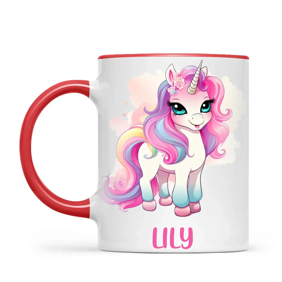 Rainbow Unicorn Delight - Personalised Kids Mug