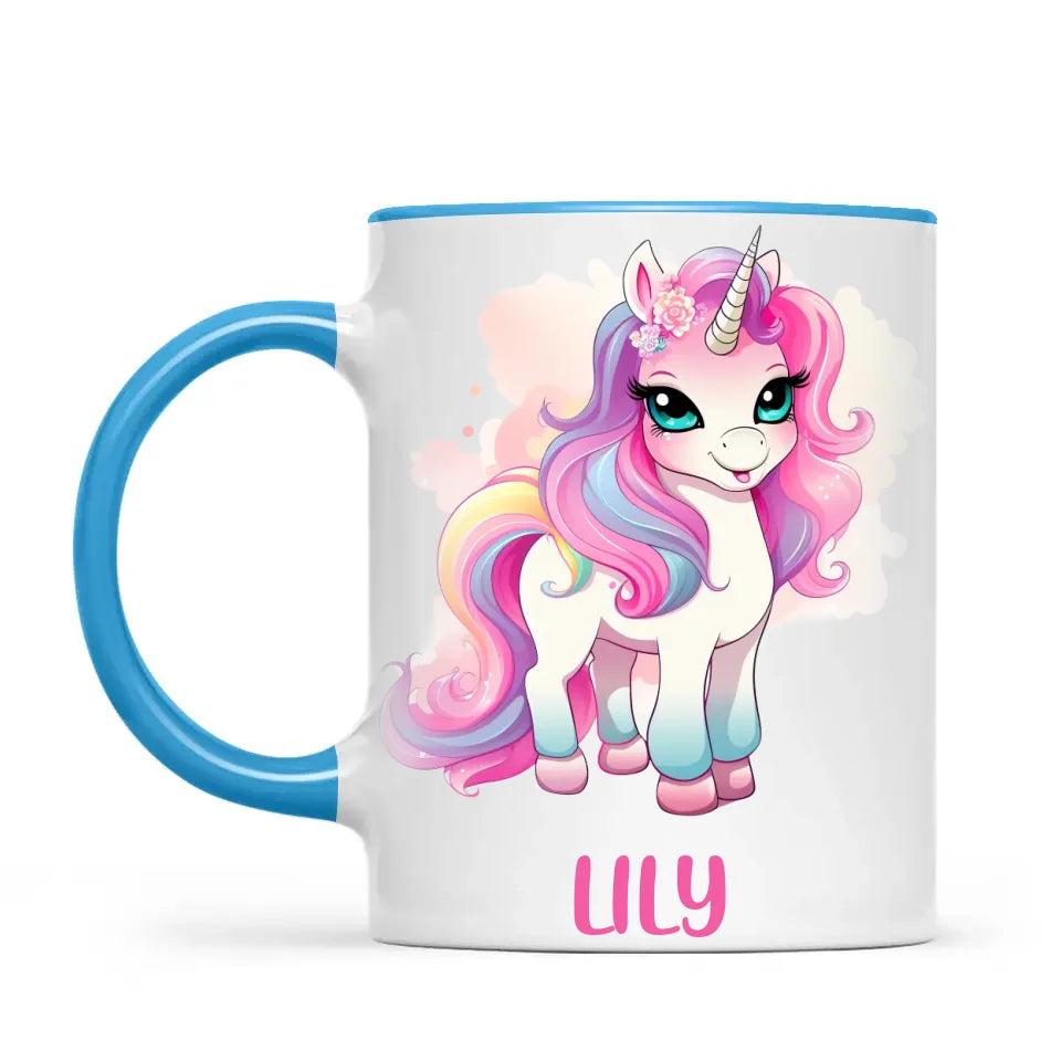 Rainbow Unicorn Delight - Personalised Kids Mug