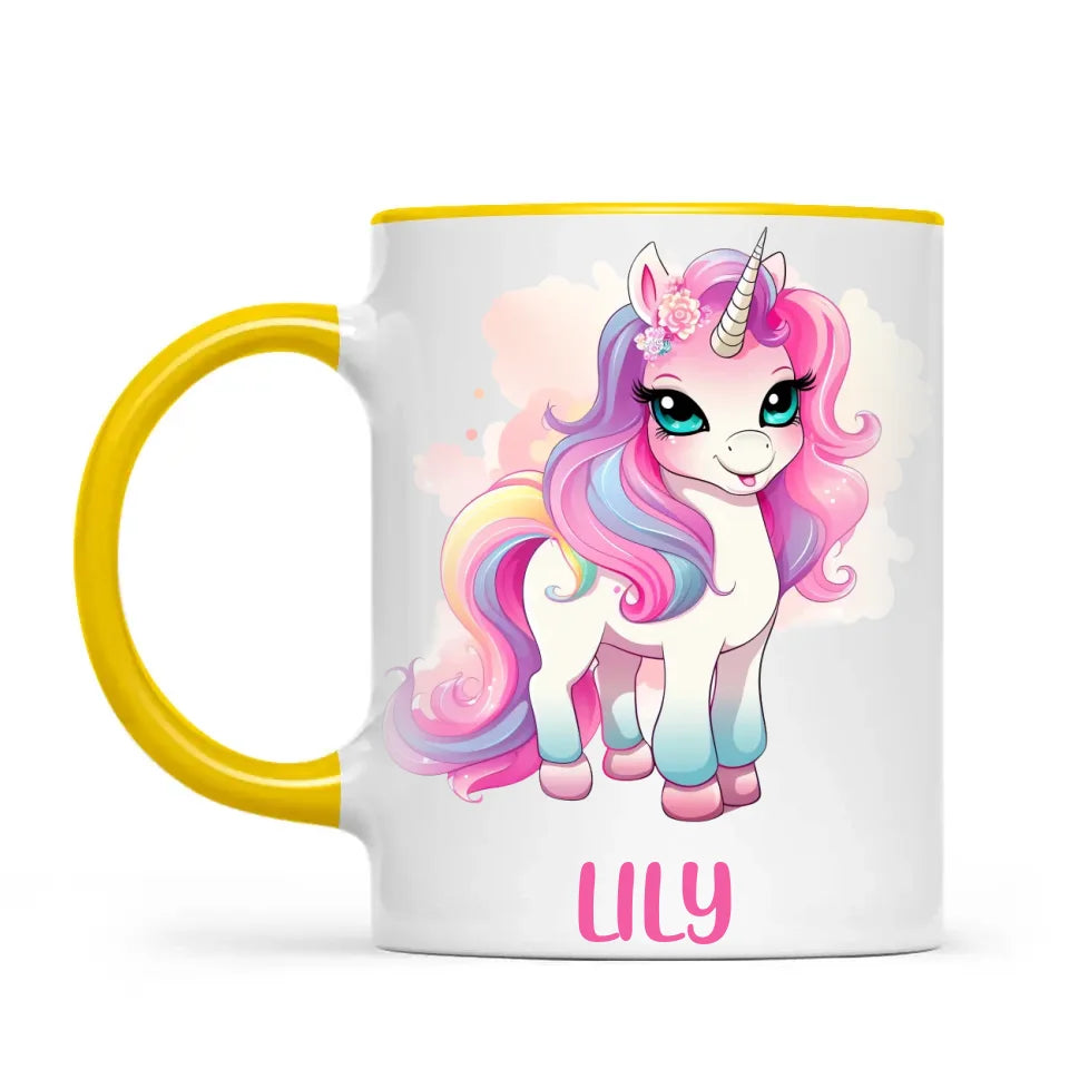 Rainbow Unicorn Delight - Personalised Kids Mug