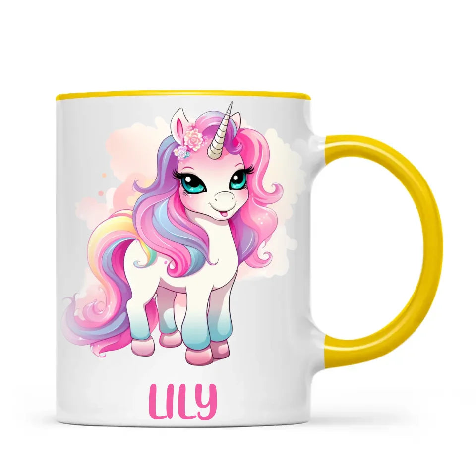 Rainbow Unicorn Delight - Personalised Kids Mug