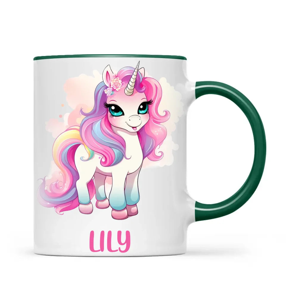 Rainbow Unicorn Delight - Personalised Kids Mug