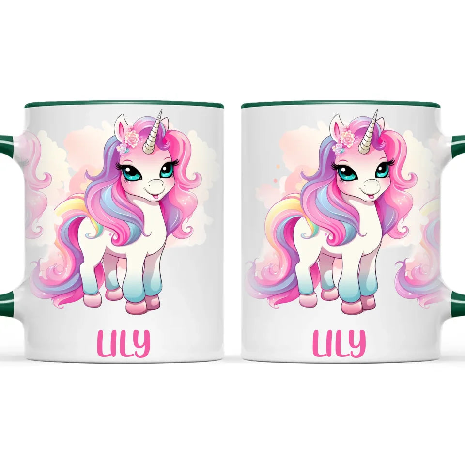 Rainbow Unicorn Delight - Personalised Kids Mug