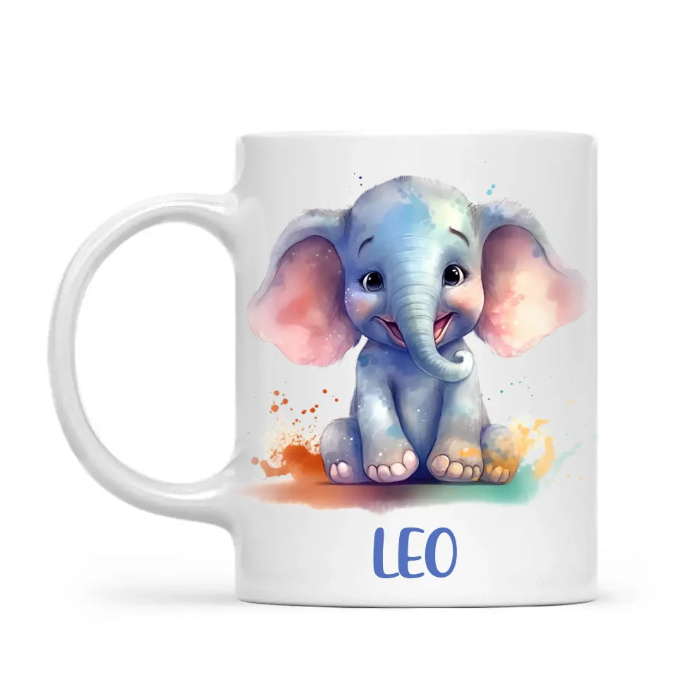 Adorable Elephant - Personalised Kids Mug