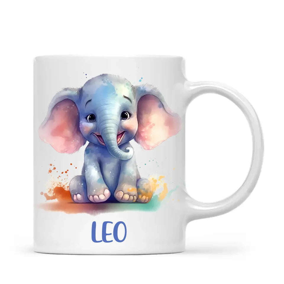 Adorable Elephant - Personalised Kids Mug