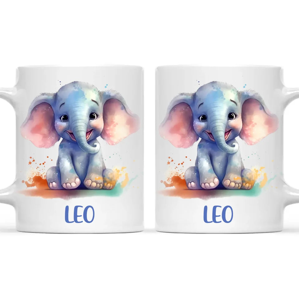 Adorable Elephant - Personalised Kids Mug