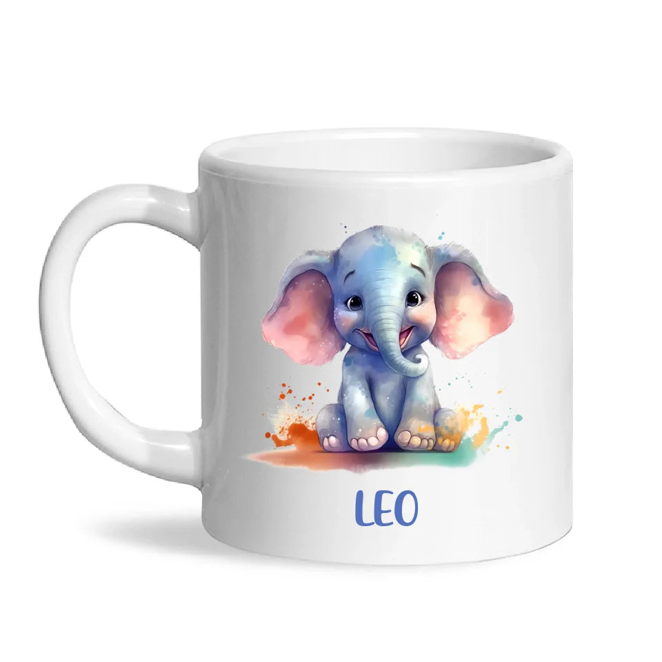 Adorable Elephant - Personalised Kids Mug